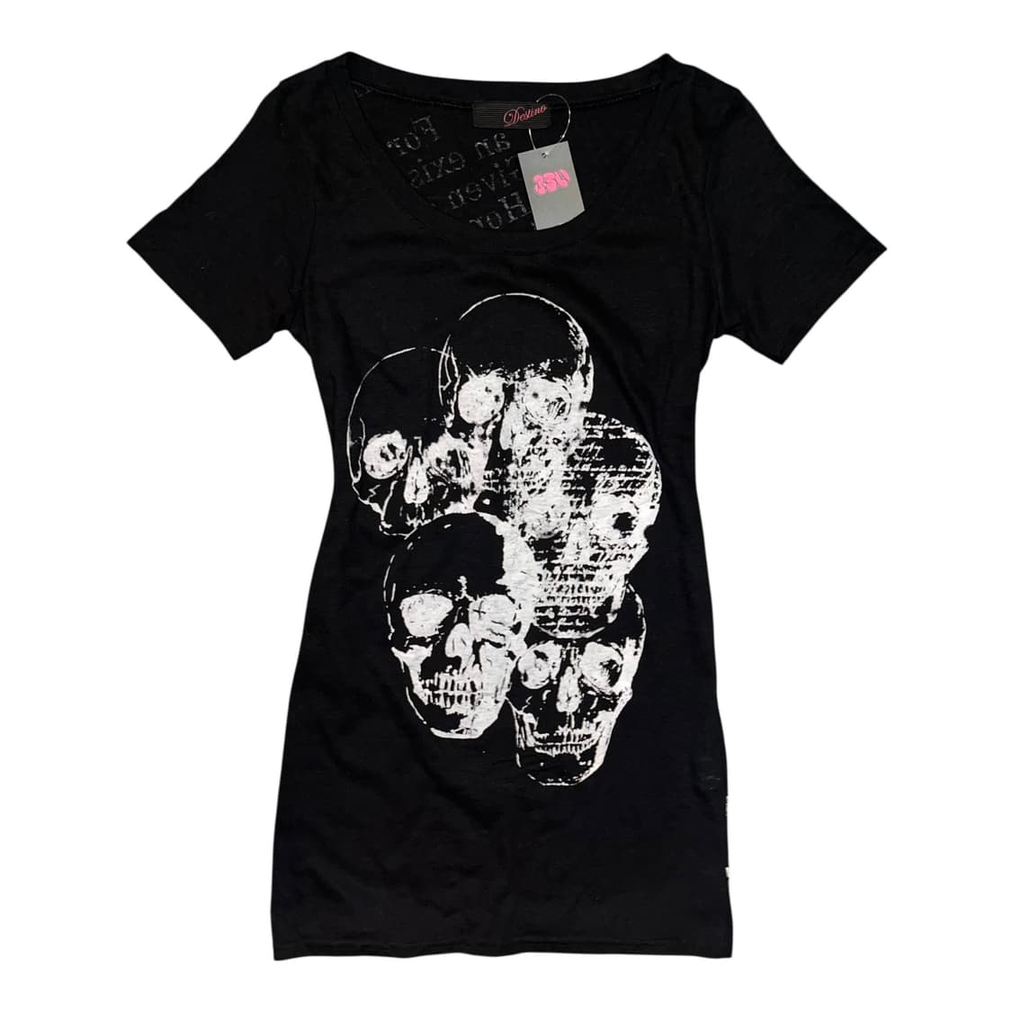 해골 프린팅 레터링 십자 반팔티 y2k펑크갸루 상품이미지1