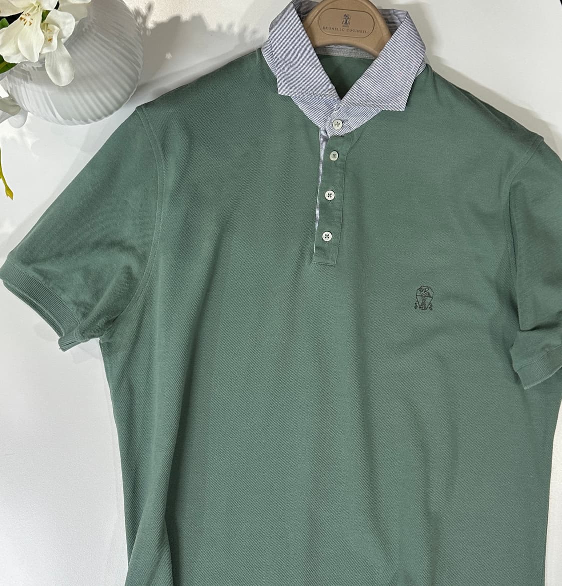 브루넬로 쿠치넬리 라이트 그린 폴로 티셔츠 상품이미지1