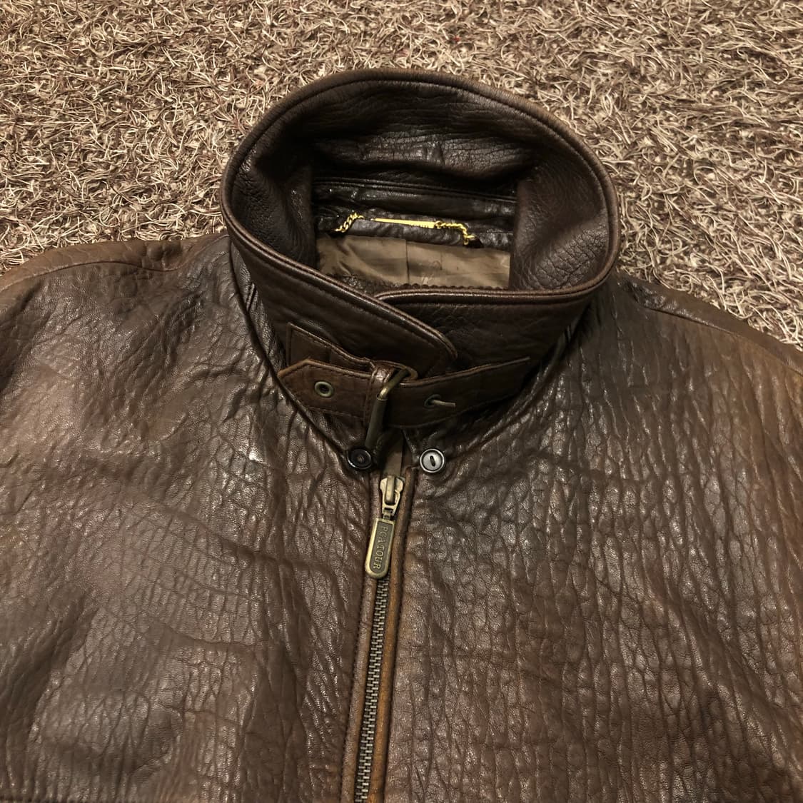 PGA투어 양가죽 브라운 레더 가죽 자켓 상품이미지4