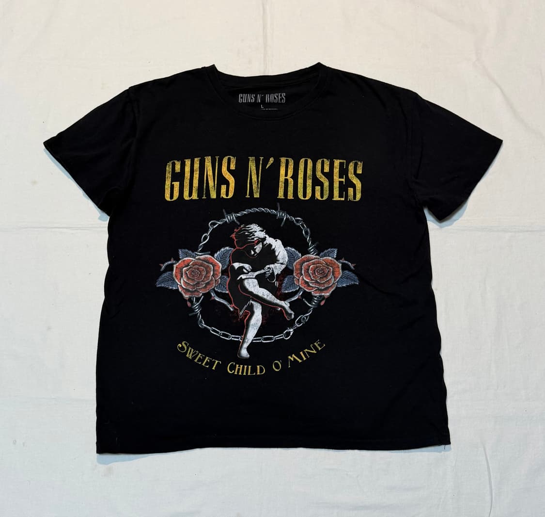 건즈앤로지스 Sweet Child O mine 빈티지 밴드티 블랙 상품이미지1