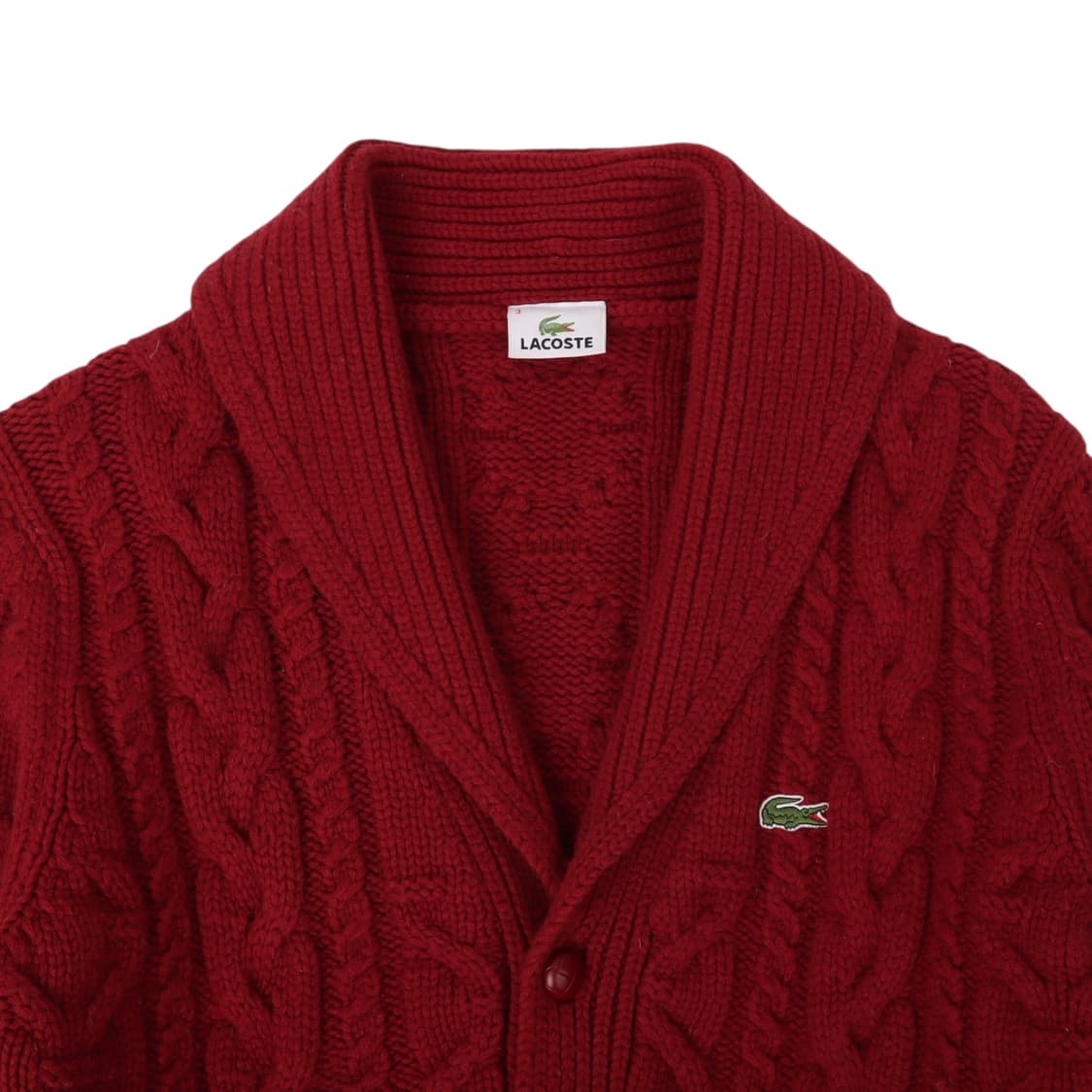 라코스테 레드 피셔 케이블 니트 숄카라 가디건 상품이미지2