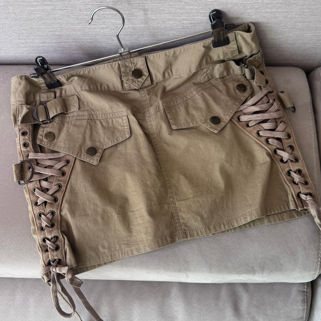 brown ribbon detailed skirt 상품이미지1