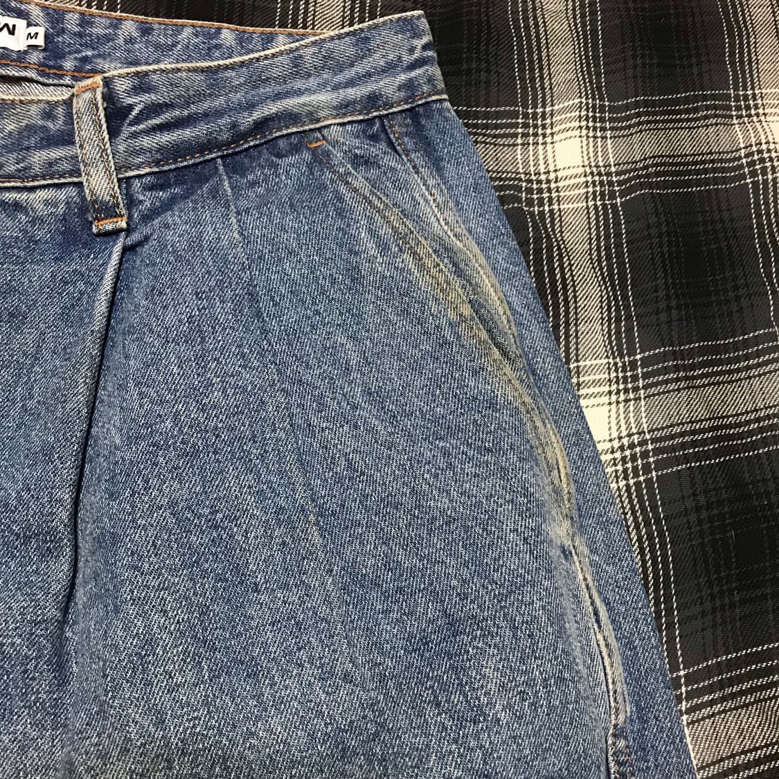 스펙테이터 산하 with mnw 벌룬 와이드 테이퍼드 데님 상품이미지3