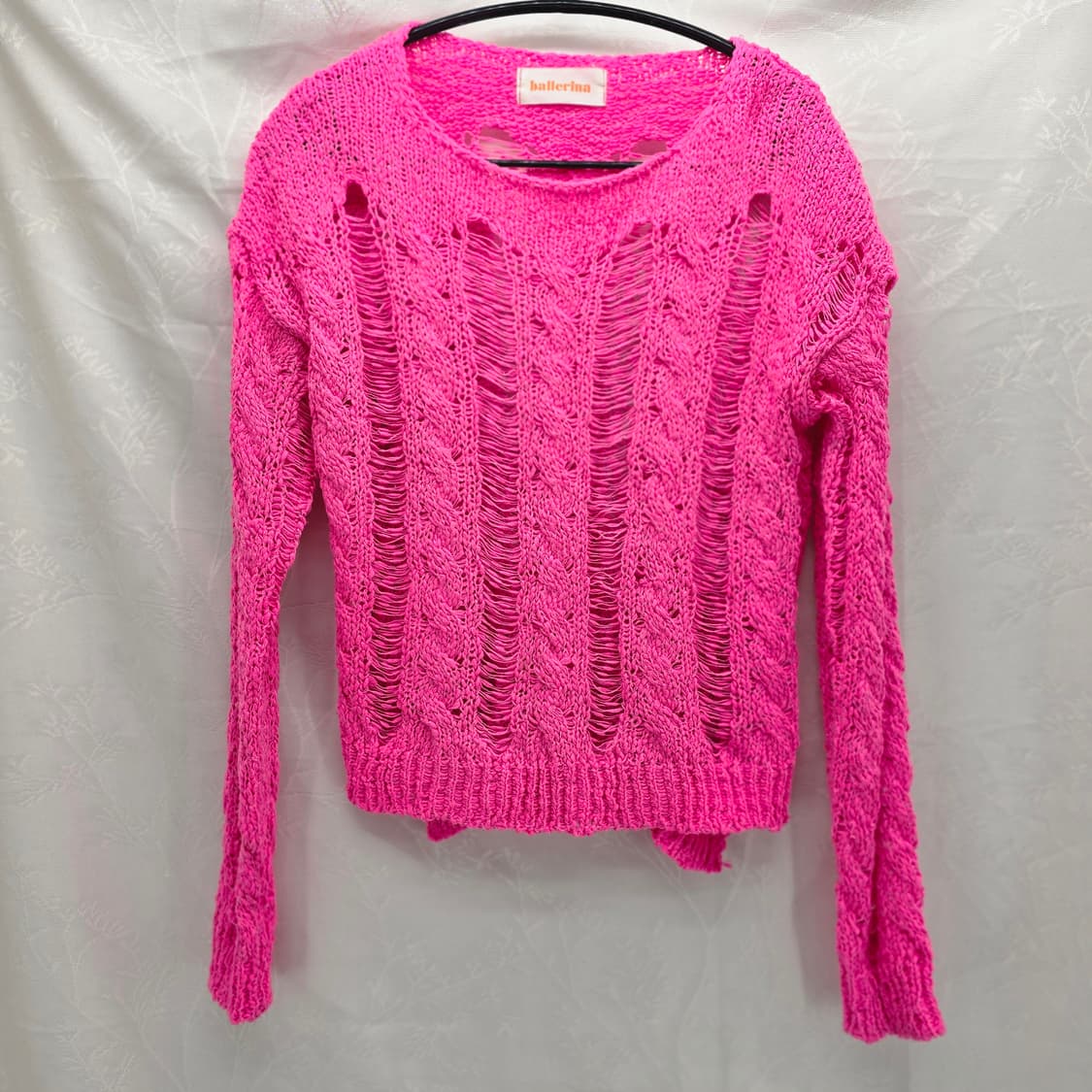 ballerina 핑크 데미지 니트 상품이미지1