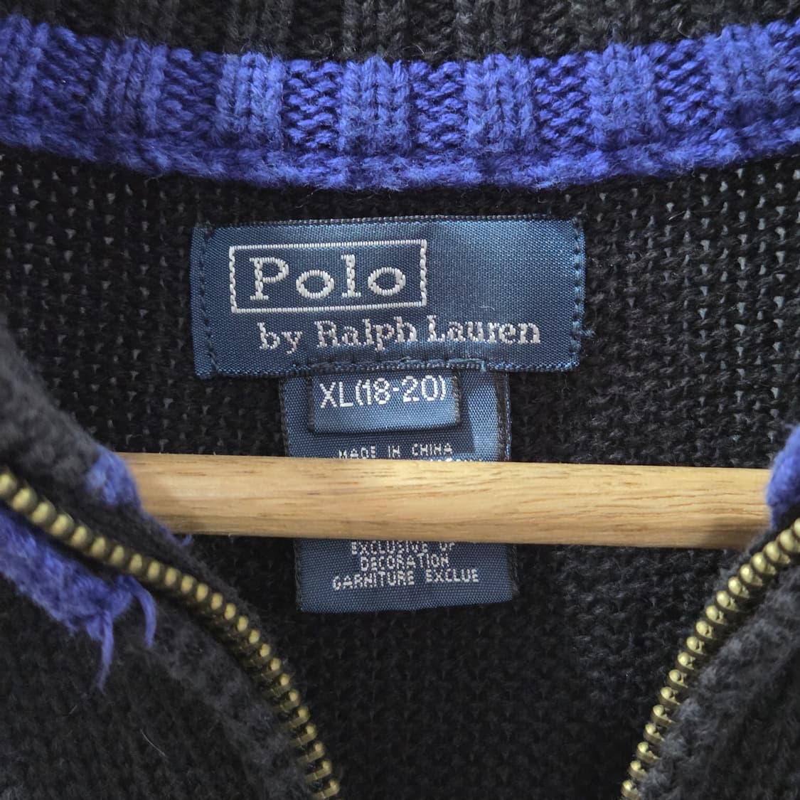 폴로랄프로렌 보이즈 빅포니 풀오버 하프집업 니트 XL/18/20 상품이미지3