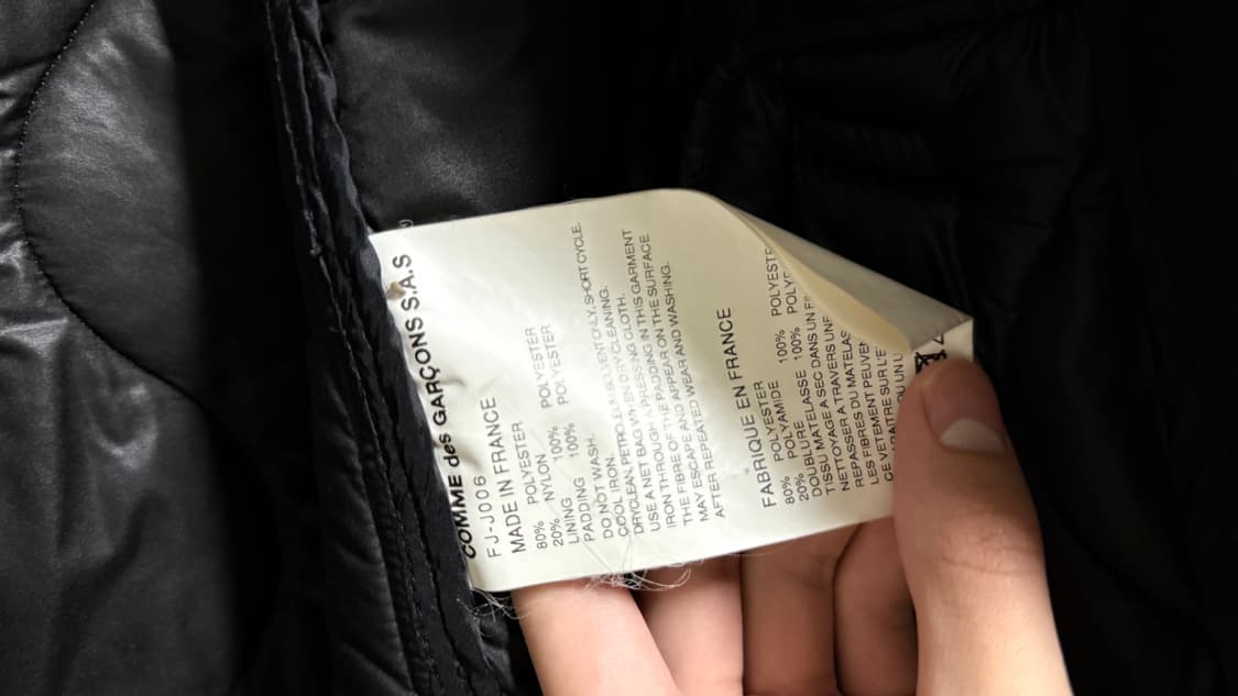 [XL]꼼데가르송 셔츠라인 비대칭 패디드 자켓 상품이미지4
