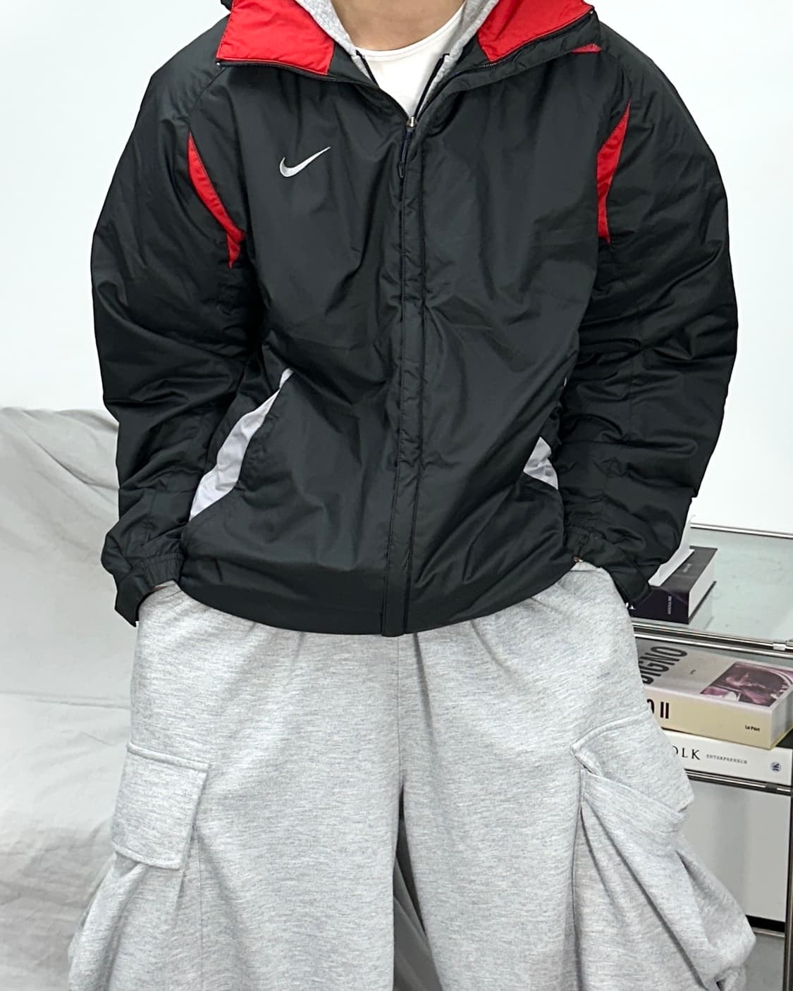 나이키 토탈 90 블랙 배색 바람막이 XL 상품이미지1