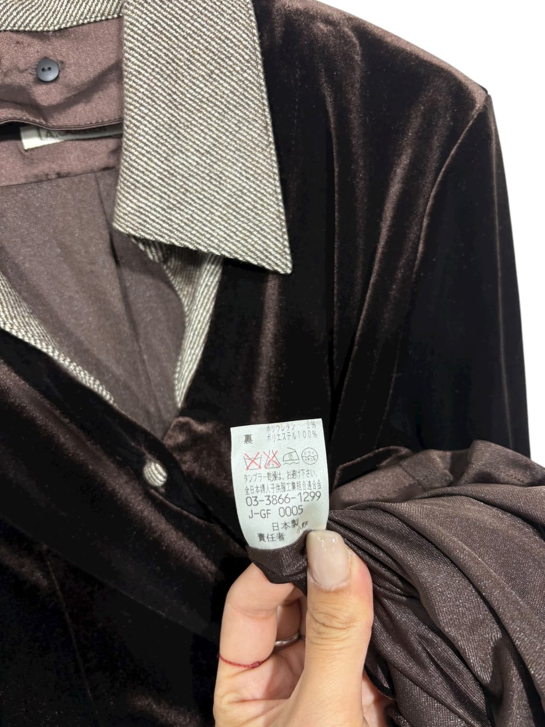 LA.SUMER mixed fabric velvet shirt  상품이미지5