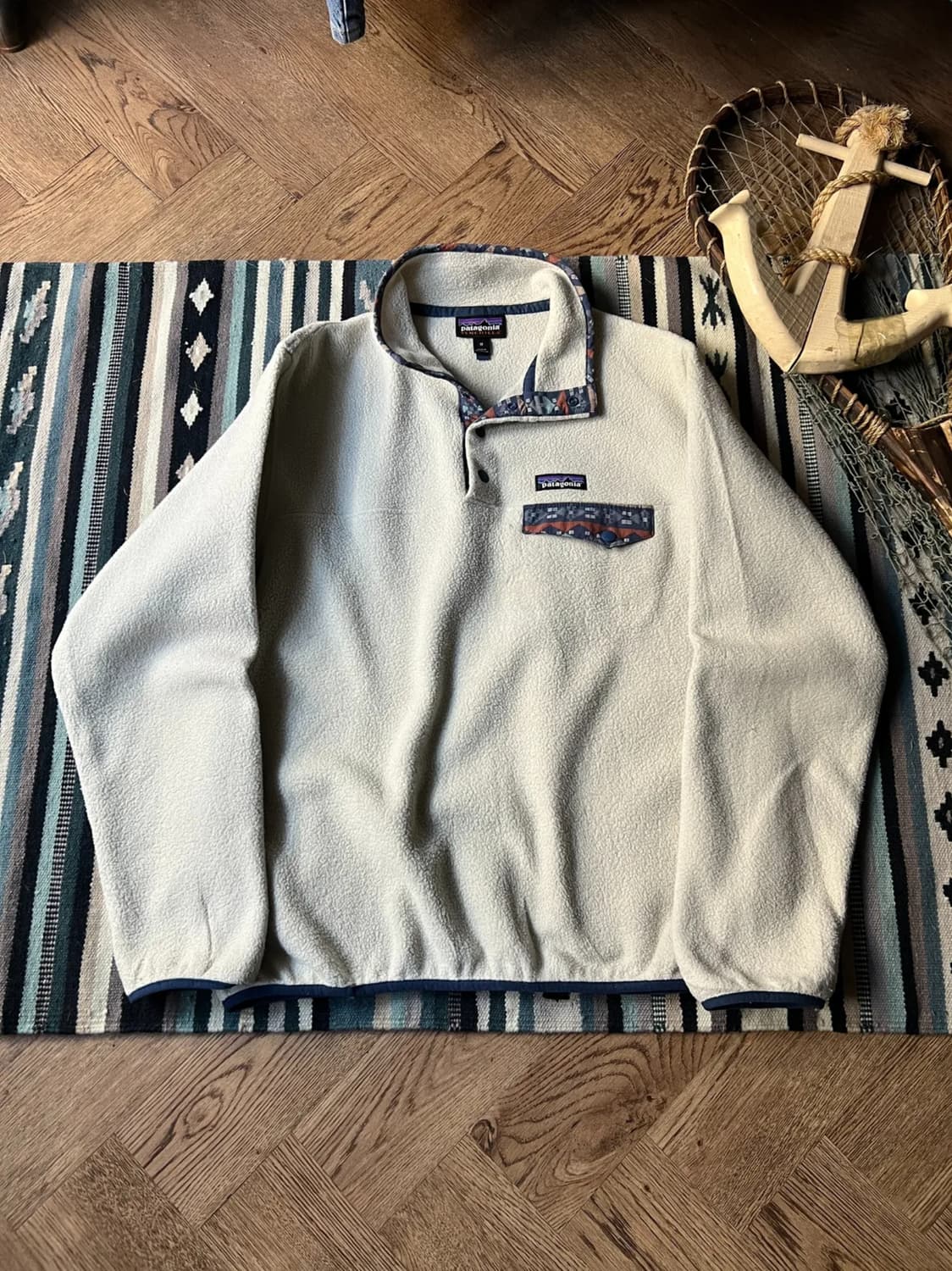 [M]파타고니아 신칠라 나바호 패턴 체스트 포켓 플리스 풀오버 스웻셔츠 상품이미지1
