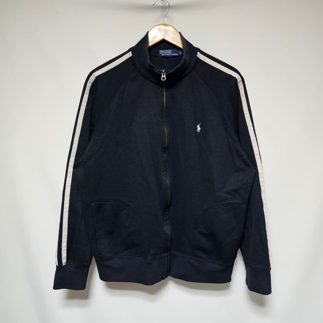 폴로 랄프로렌 검흰 트랙탑 트랙자켓 L사이즈 상품이미지1