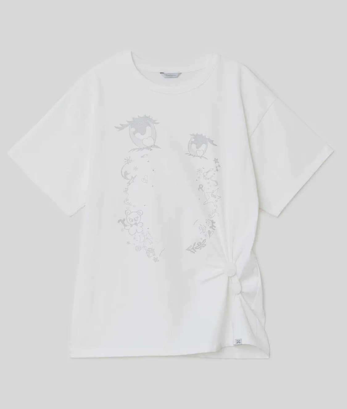 타입서비스 Cry Eyes Half Sleeve Top [White] 상품이미지3