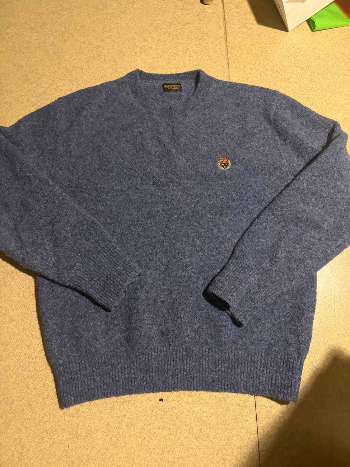 헤리티지플로스 알파카 니트 블루 L 상품이미지1