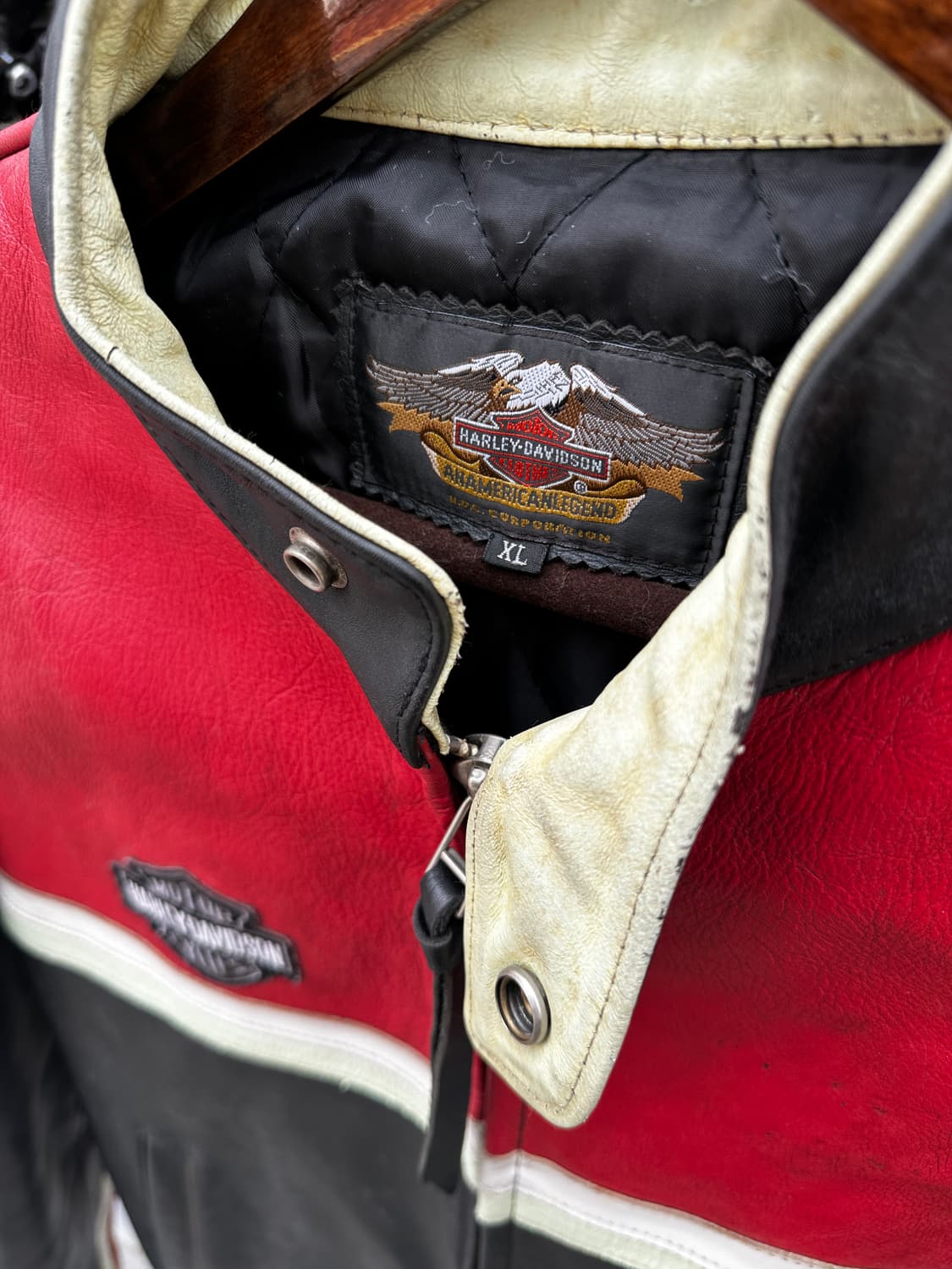 할리데이비슨 빈티지 레더 레이싱 자켓 상품이미지4