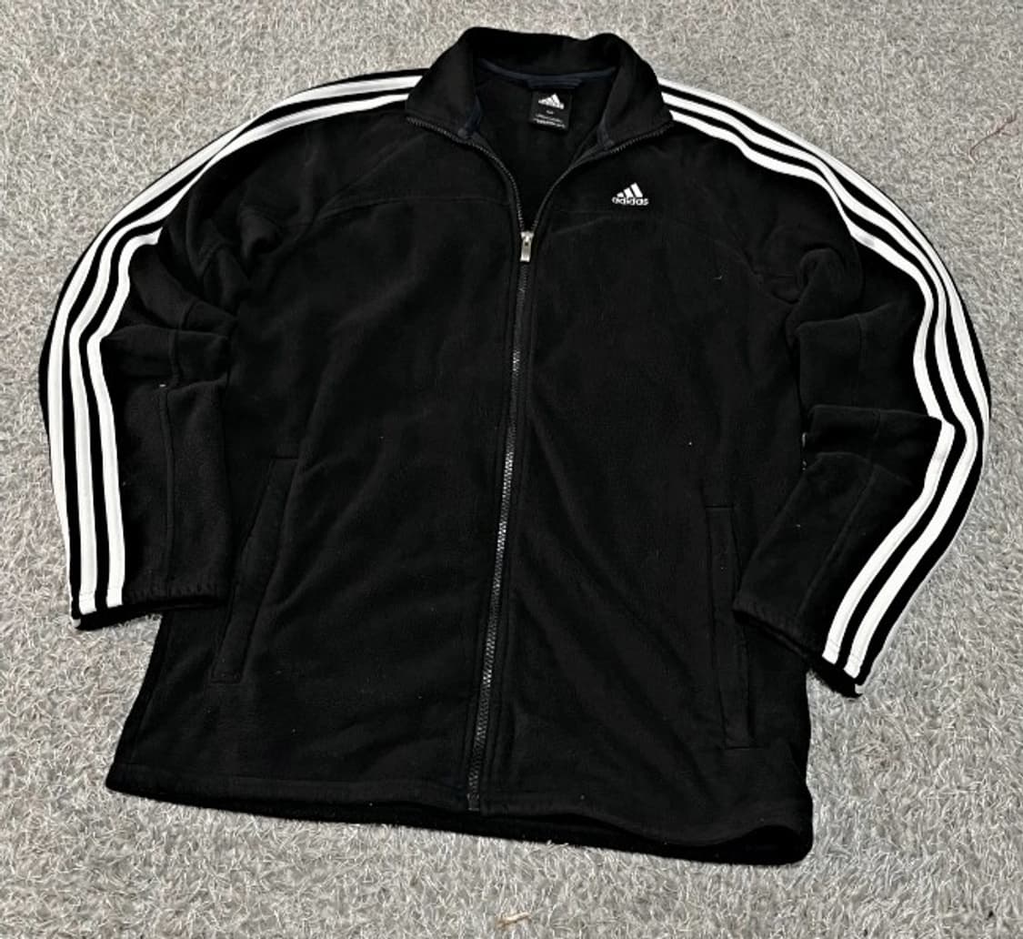 아디다스 블랙 검정 후리스 져지집업 95~100 상품이미지1
