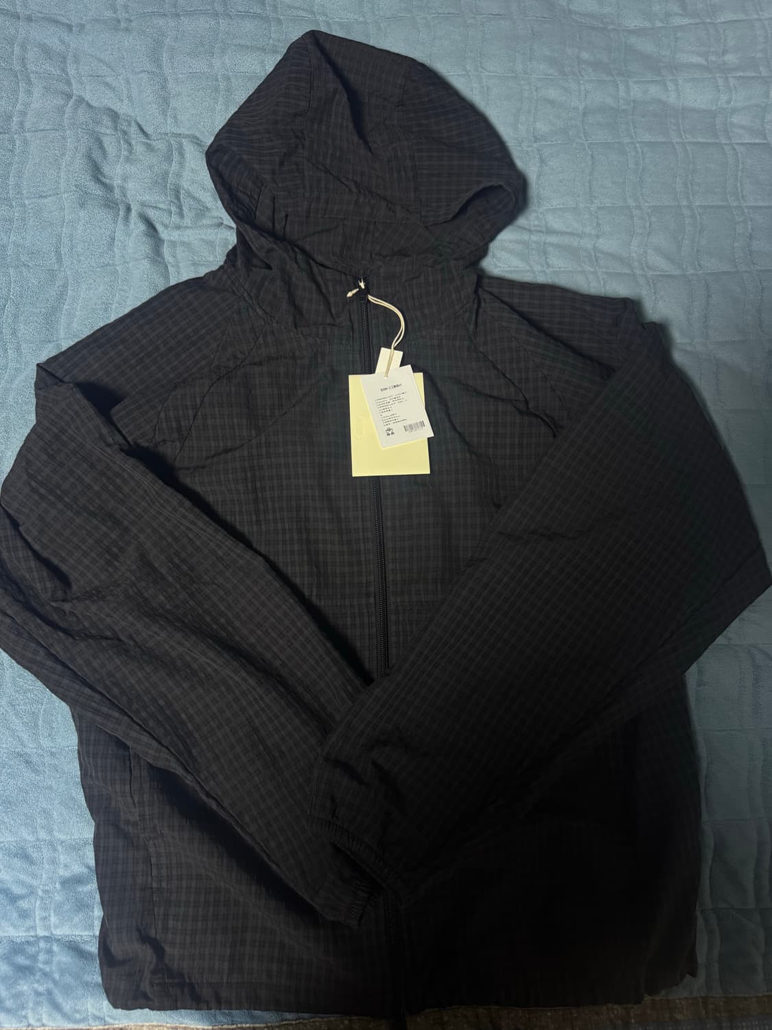 4) 폴리테루 휴먼인덱스 휴먼 체크 후디 파카 차콜 상품이미지1