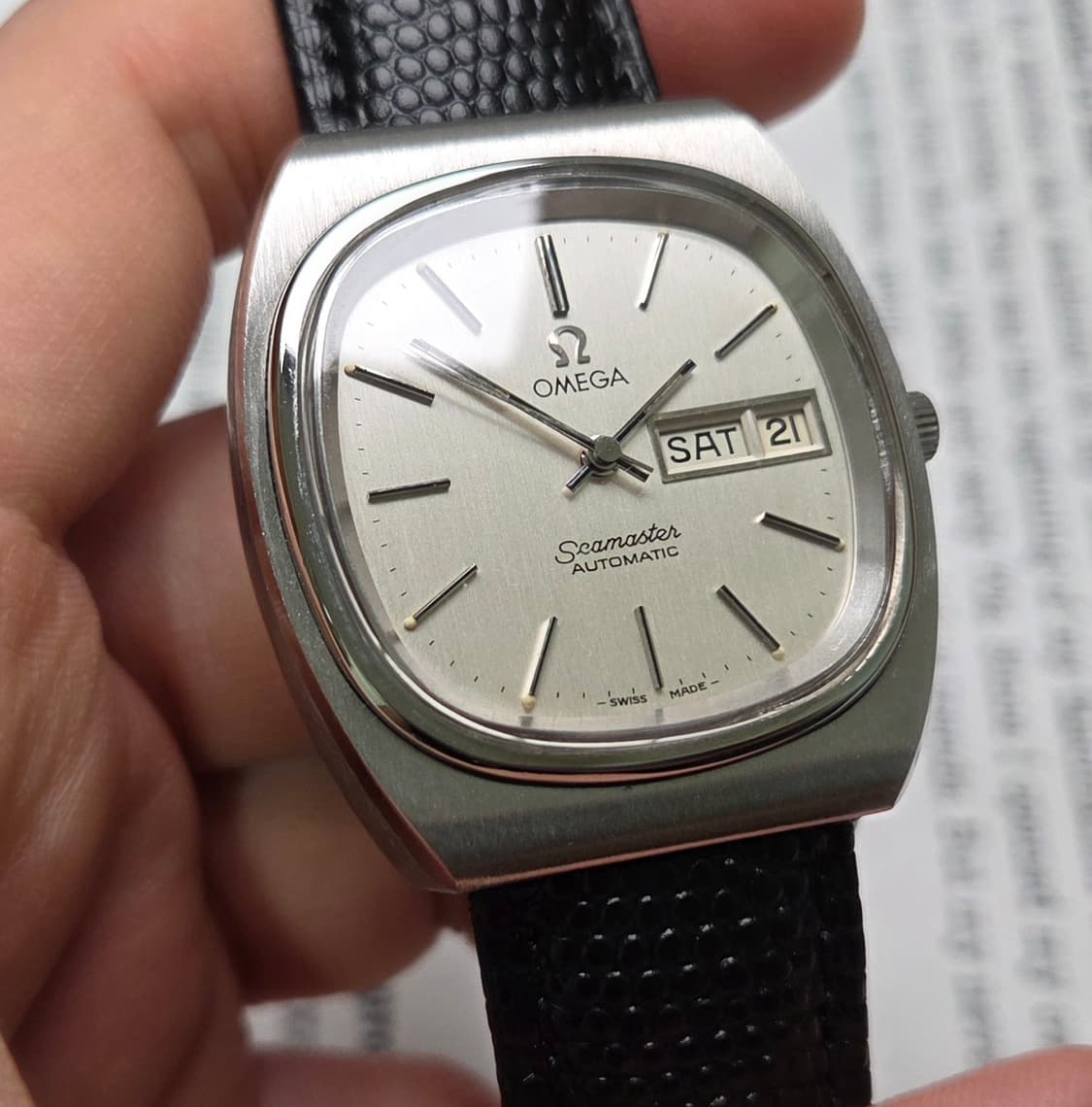 빈티지 오메가 씨마스터 테레비 데이데이트 순정 실버판 (일자형 러그 ve 상품이미지3