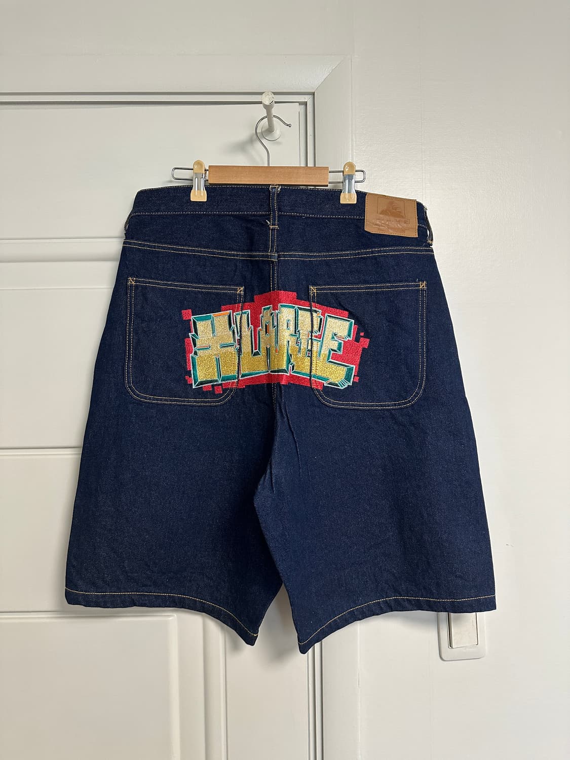 엑스라지 폴리곤 로고 자수 데님쇼츠 반바지 버뮤다팬츠 XLARGE 상품이미지1