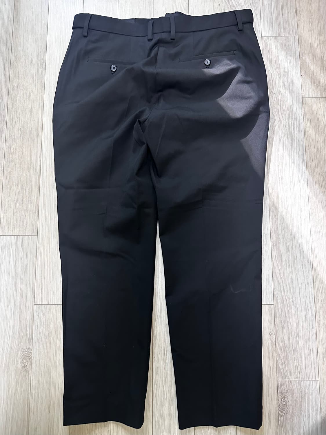 무신사 스탠다드 릴렉스드 히든 밴딩 크롭 슬랙스 블랙 상품이미지4