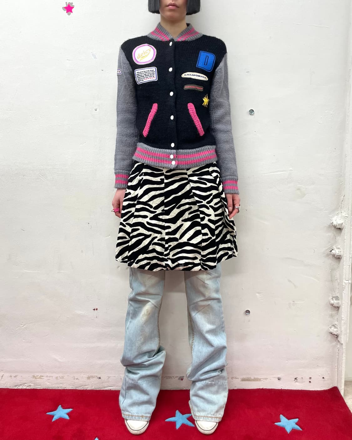 Retro pink knit zip-up  상품이미지3