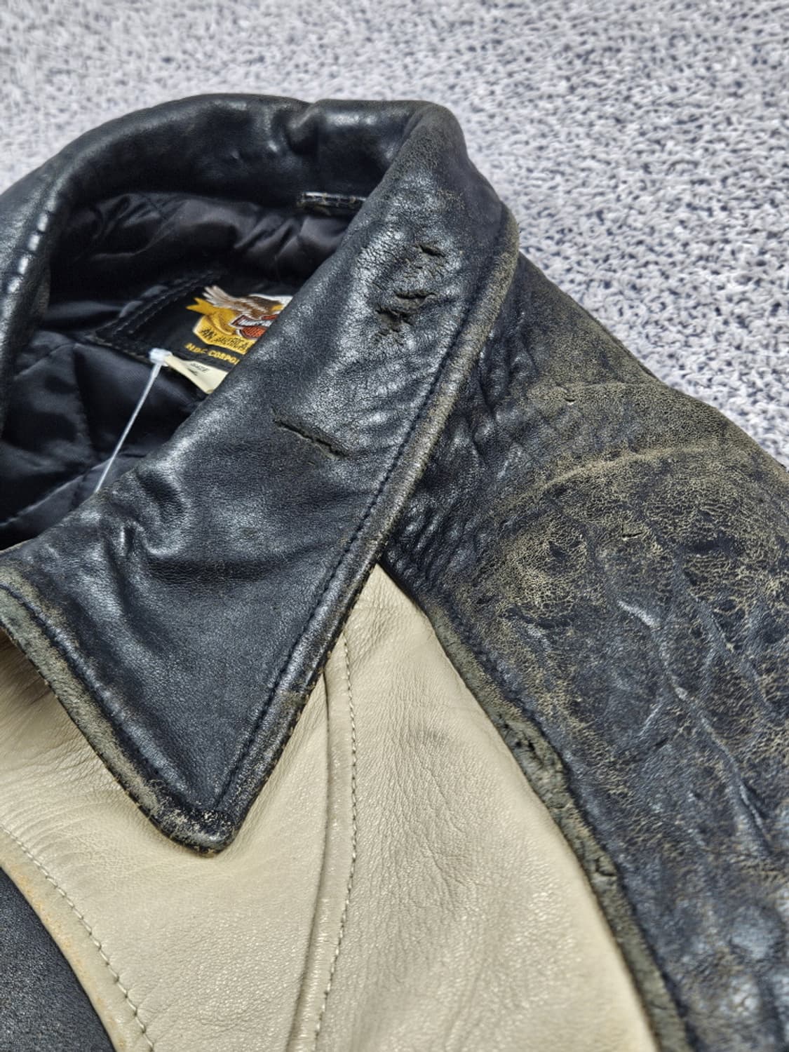 할리데이비슨 페이딩 배색 가죽 바시티 자켓 ( L ) / 10502 상품이미지10