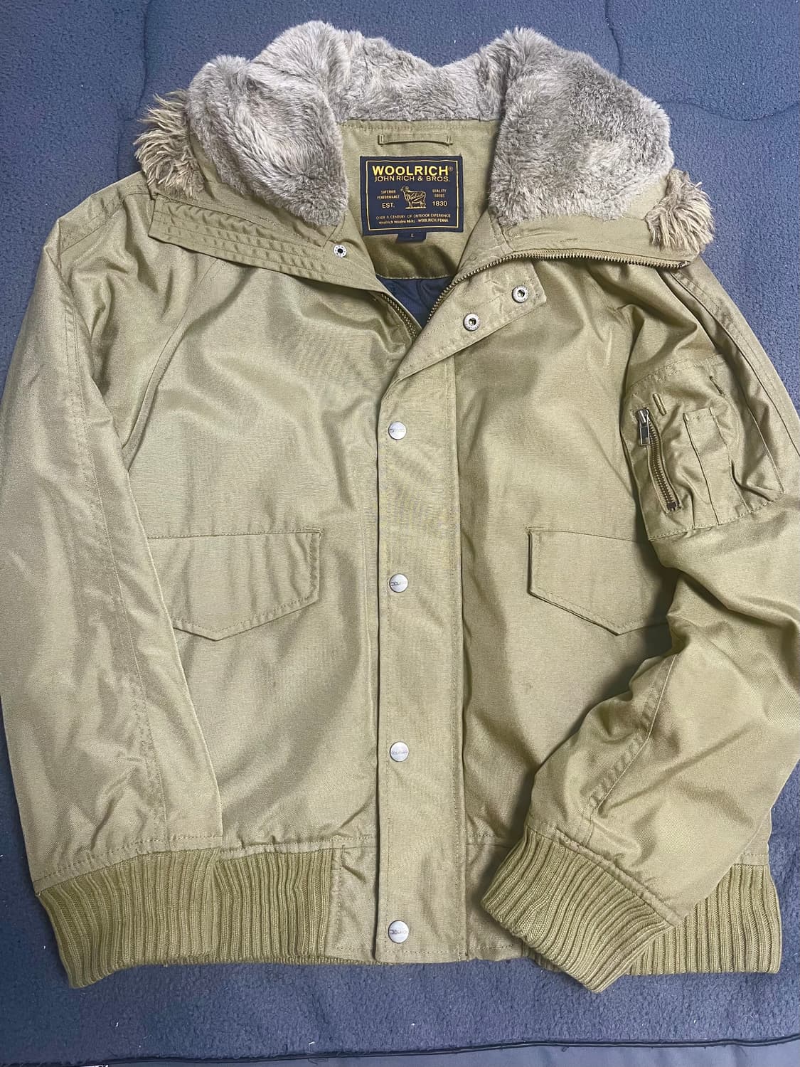 [L] 울리치 N2B 퍼 후드 자켓 카키 상품이미지1