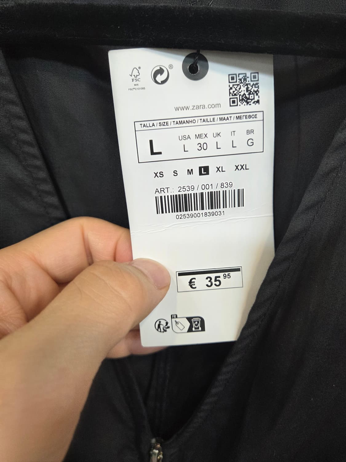 자라 포플린 투웨이지퍼 롱 원피스 L 상품이미지3