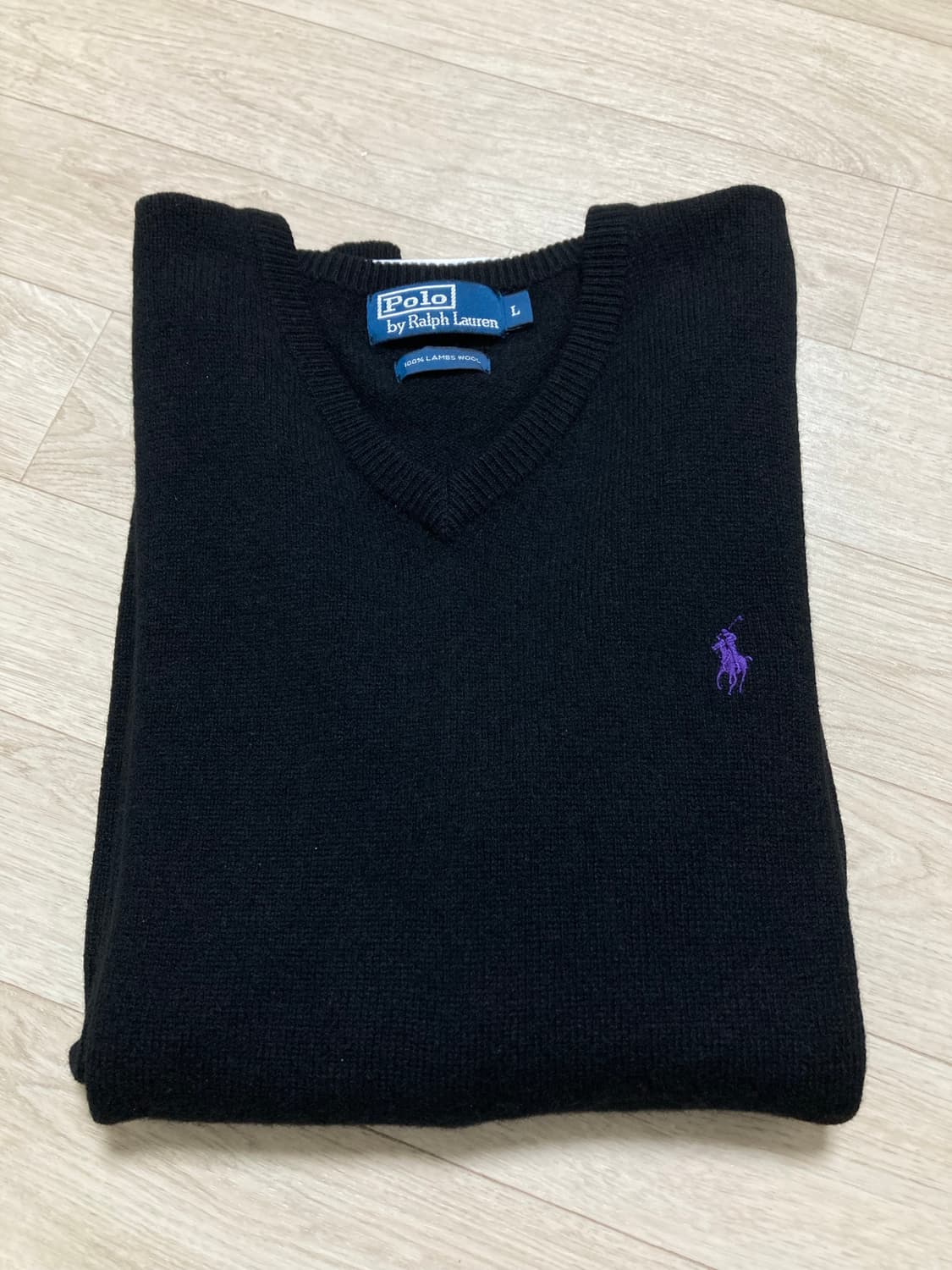 폴로 브이넥 램스울 니트 100(L) 판매 상품이미지1