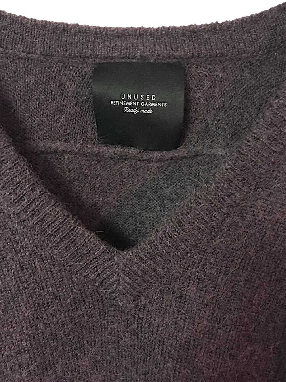 언유즈드 알파카울 버건디 V넥 오버 니트 상품이미지2