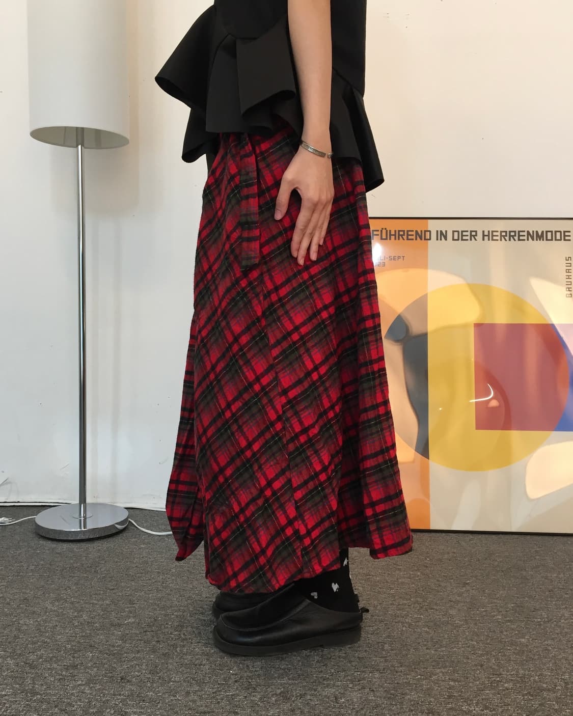 Red Pleated Long Skirt 상품이미지2