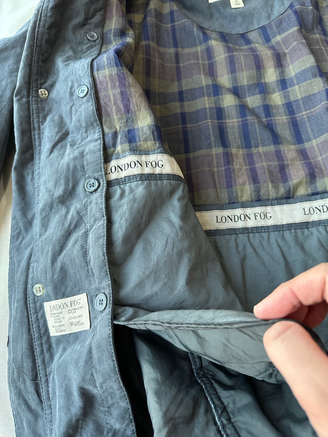 런던포그 후디드 카라 레더 자켓 M 상품이미지7