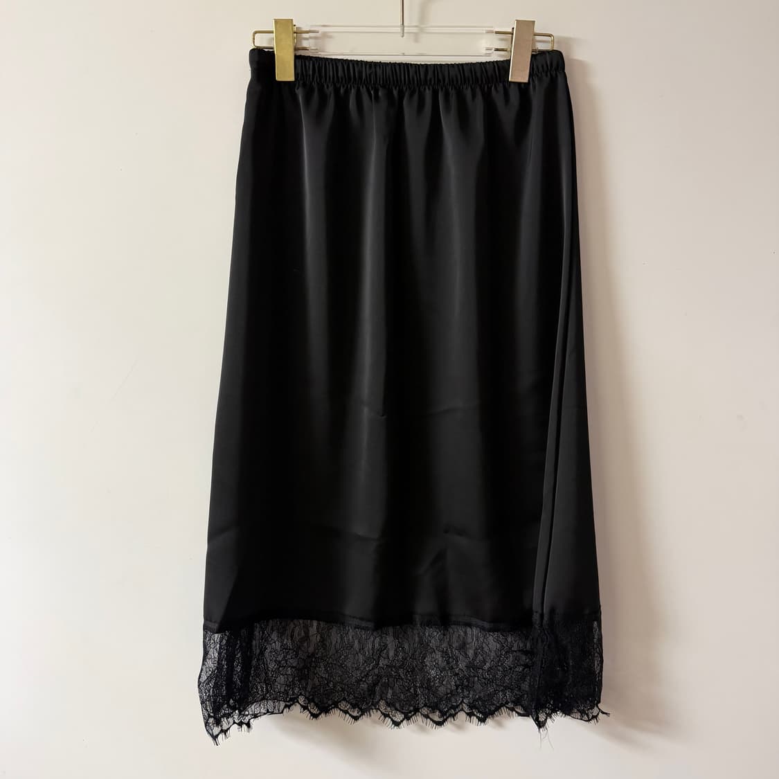 새상품 여자 실크 레이스 스커트 (블랙) 상품이미지3