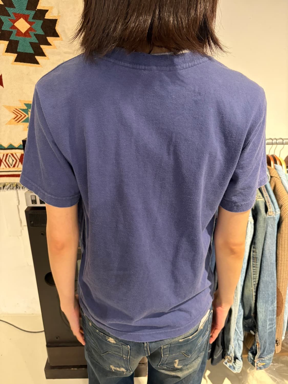 Nike 미니 스우시 자수 딥블루 반팔 티셔츠 상품이미지2