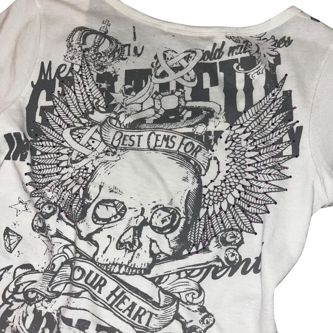 Male(Glitz) 글리츠 큐빅 해골 프린팅 반팔티 펑크y2k갸루 상품이미지2