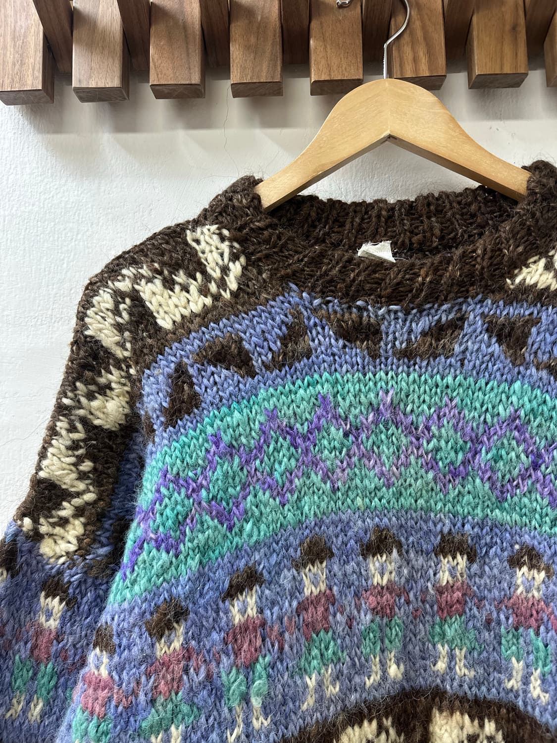 에콰도르 핸드메이드 울100% 빈티지 노르딕 페어아일 스웨터 상품이미지2