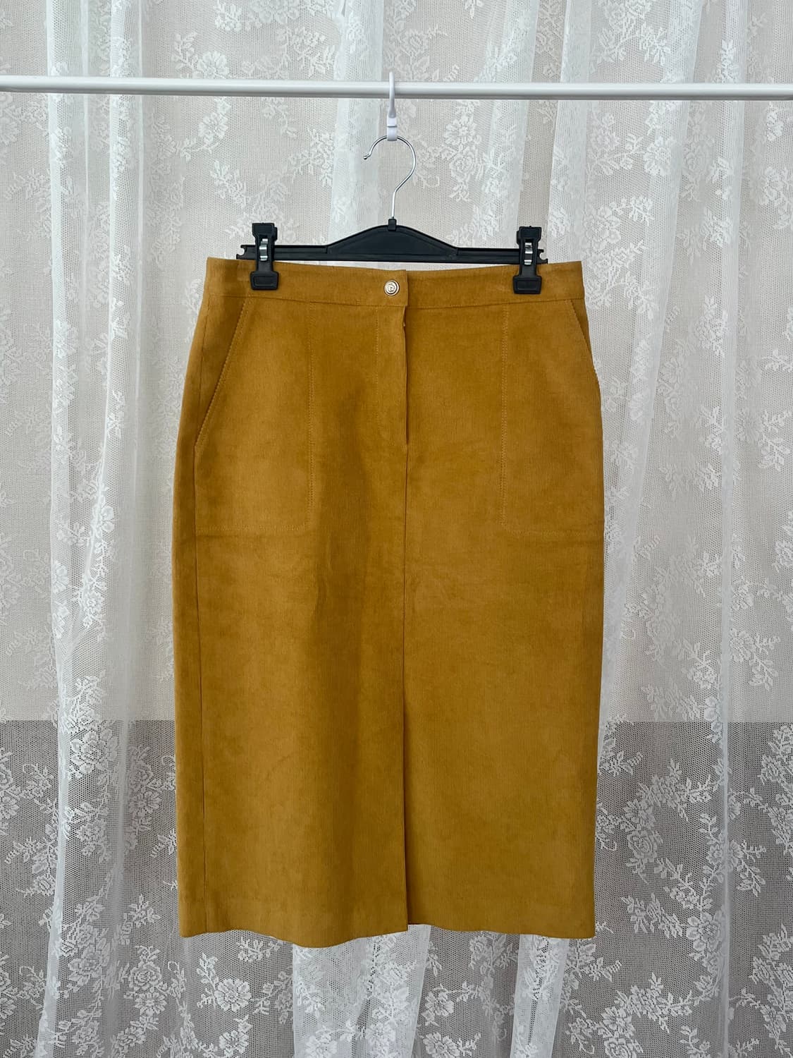 66) 주크 ZOOC 코듀로이 미디 스커트 머스타드 상품이미지1