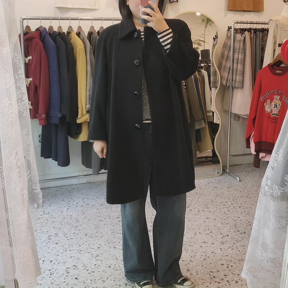 Antraci 울앙고라100 블랙 코트 상품이미지2