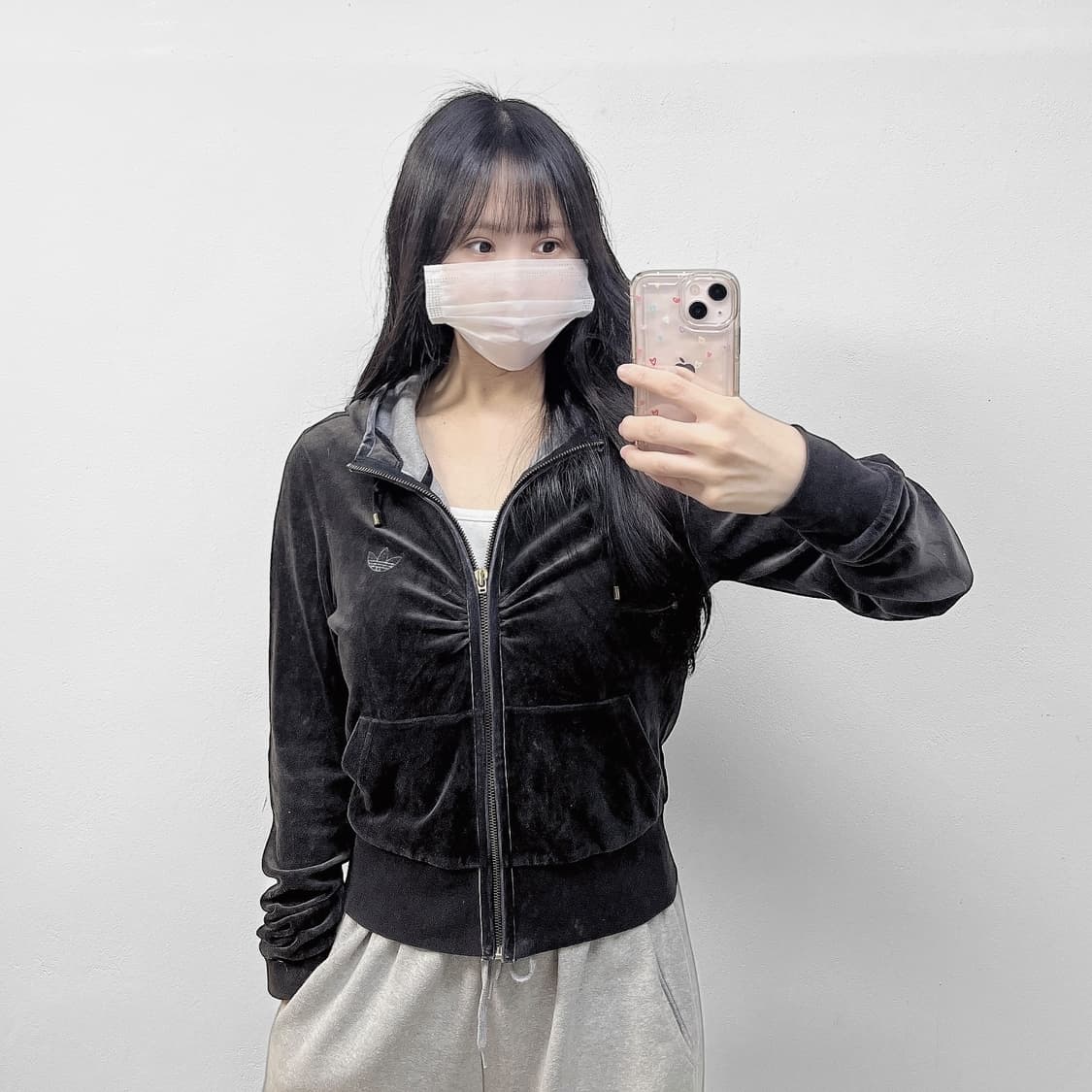 아디다스 파이어버드 셔링 벨벳 후드집업 상품이미지1