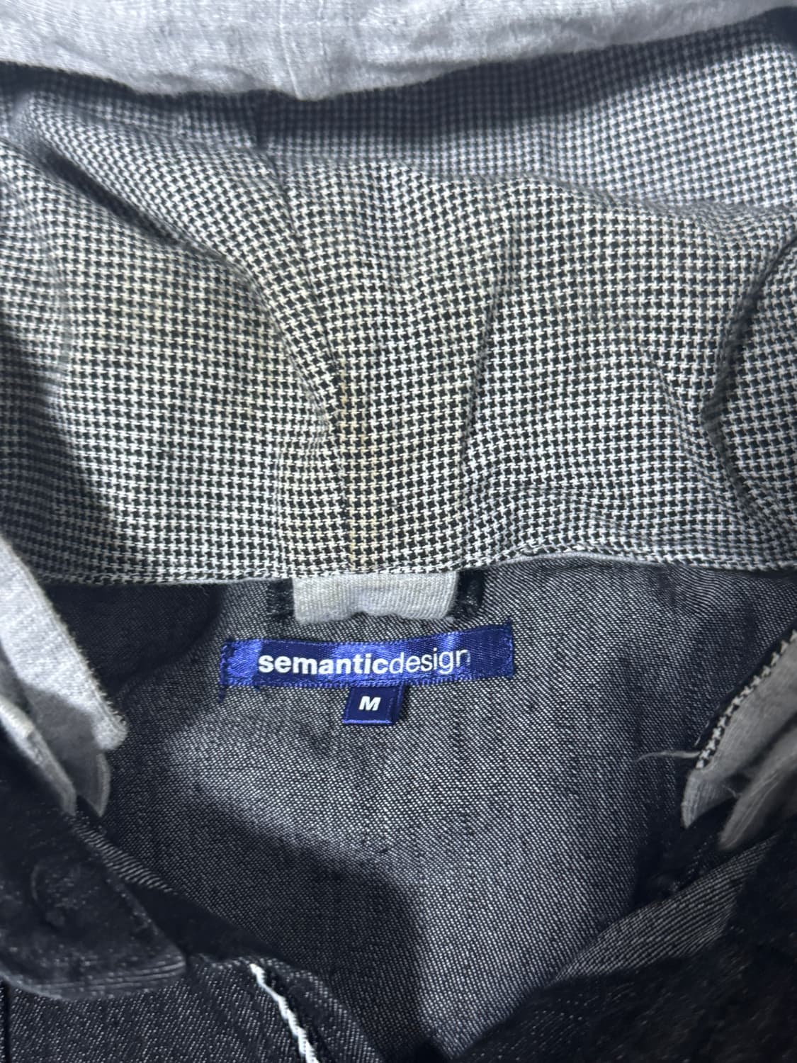 시멘틱 디자인 후드 데님 셔츠 자켓 상품이미지8