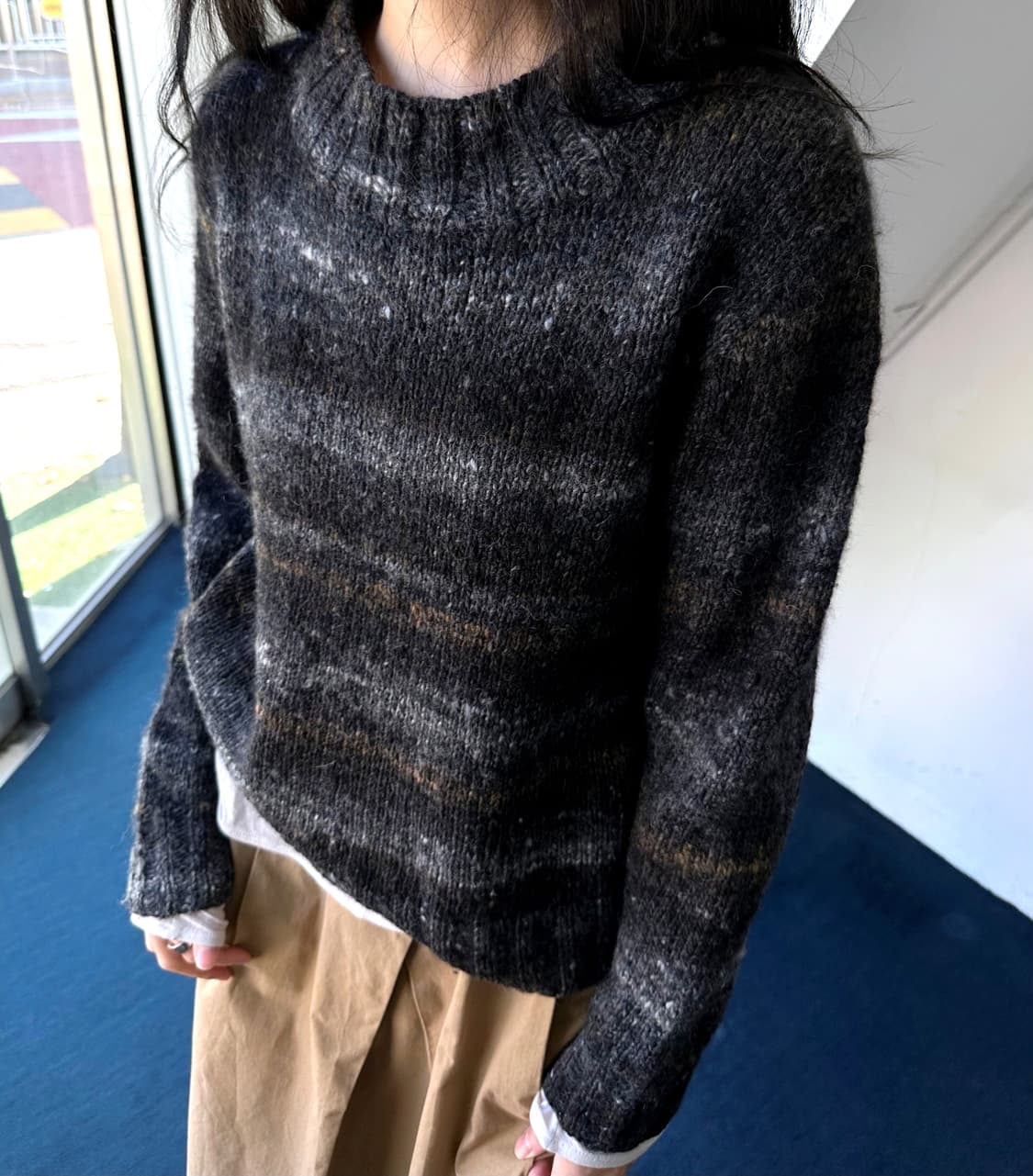 Brushed fabric sparkle knit P/O 상품이미지2