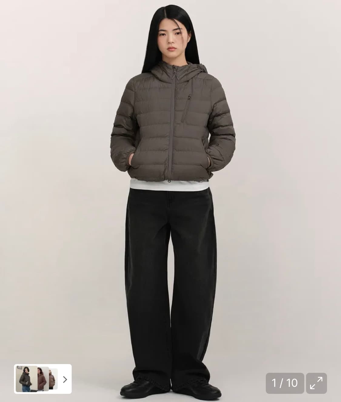 시티 레저 우먼즈 후디드 라이트 다운 재킷 [모카 브라운] 상품이미지1