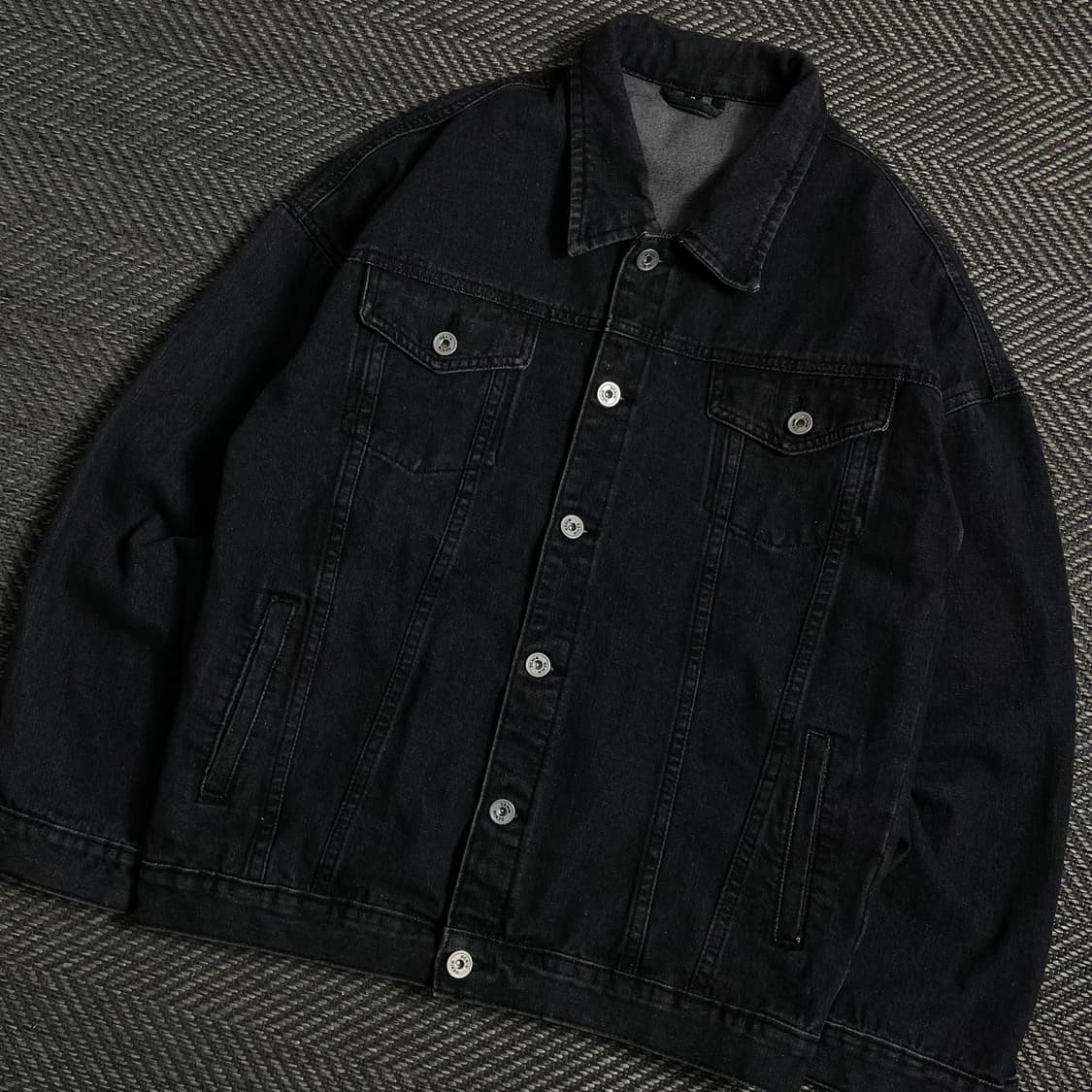 빈티지 흑청 박시핏 데님 트러커 자켓 y 3986 상품이미지1