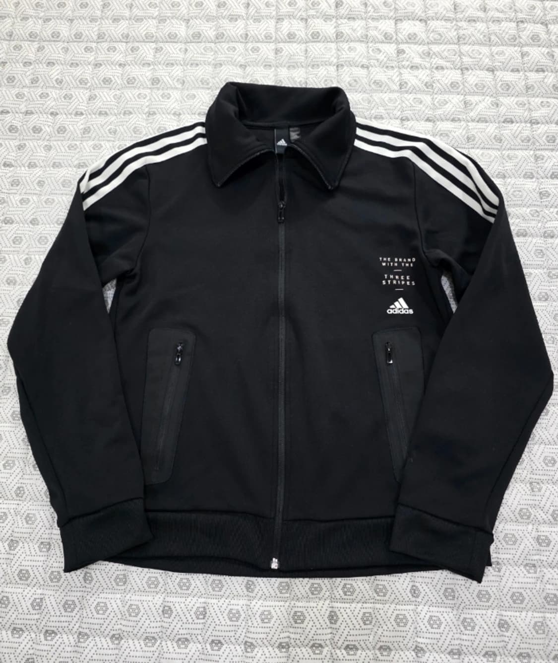 아디다스 블랙 삼선 트랙 자켓 L 상품이미지2