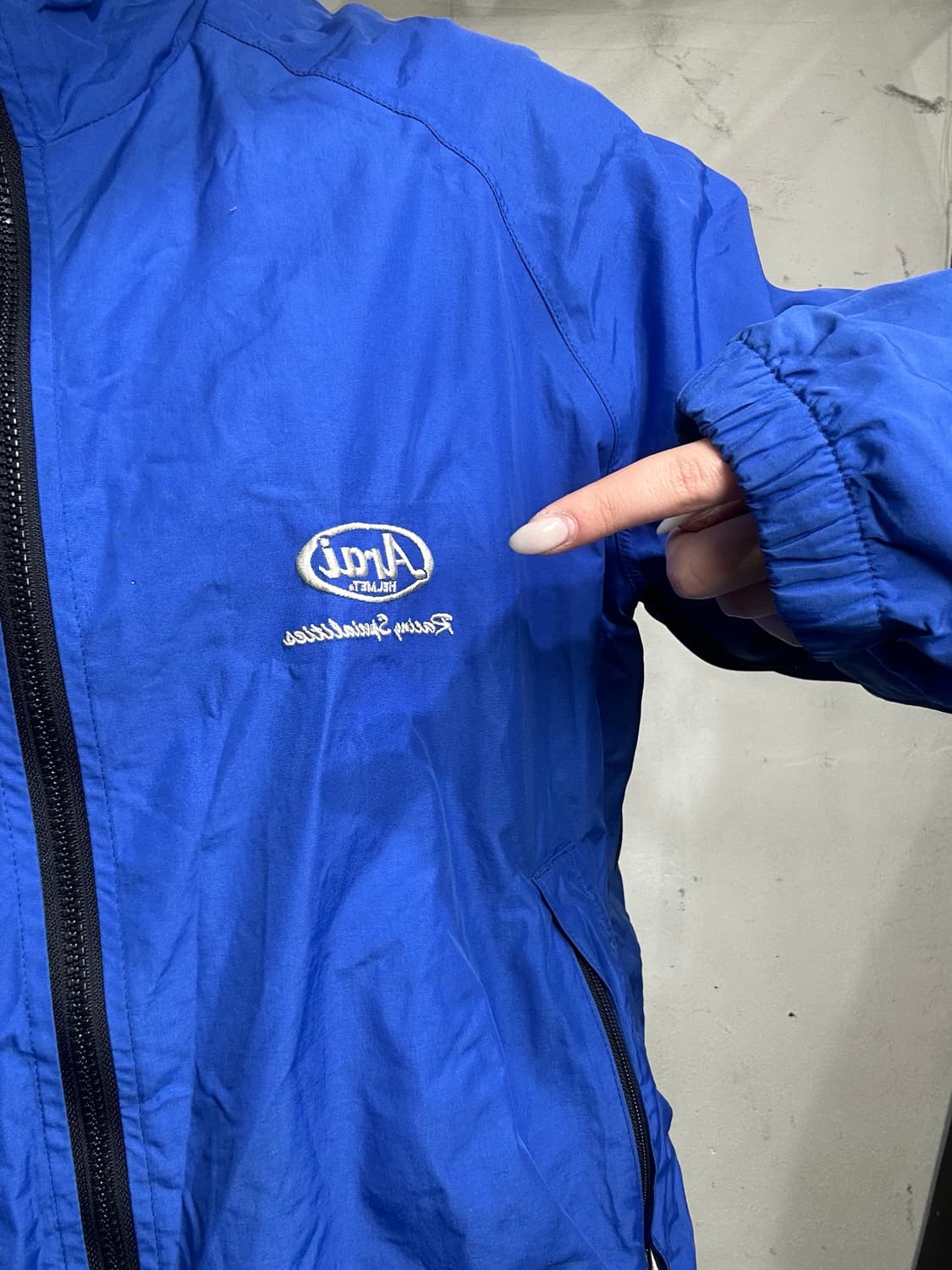 아라이 블루 오토바이 빅 로고 바람막이 자켓  상품이미지4