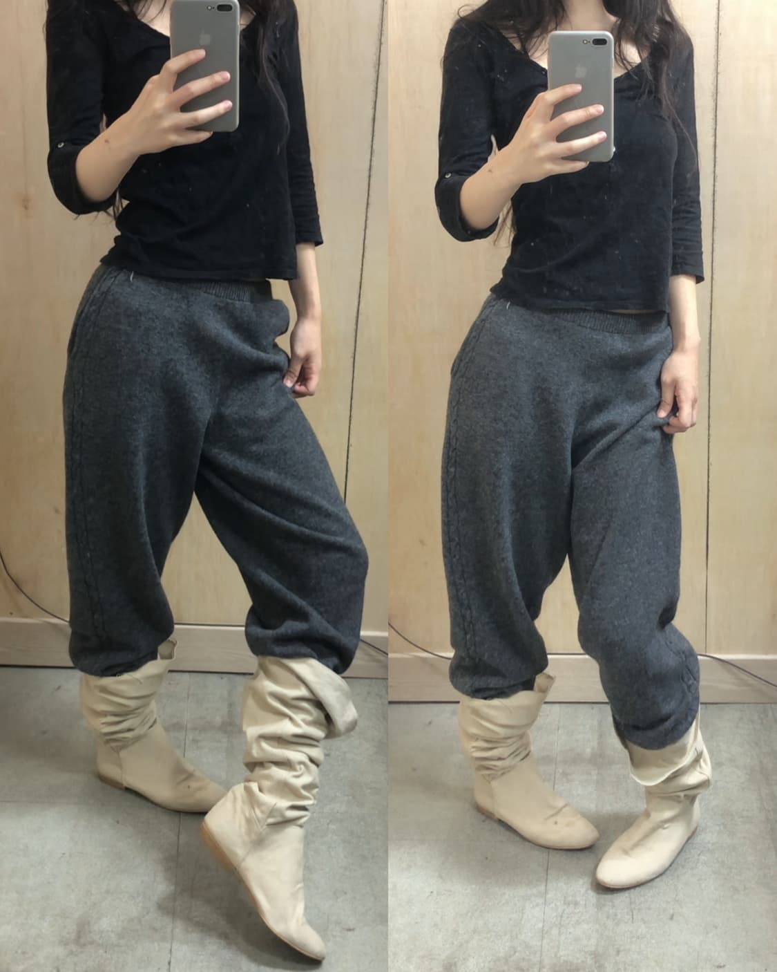 [직수입] 빈티지 90s 캔버스 니하이부츠 상품이미지3