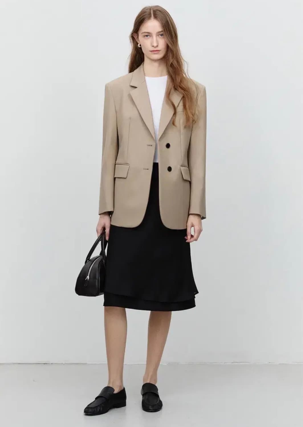 던스트 에센셜 투버튼 울 블레이저 자켓 샌드 베이지 상품이미지5