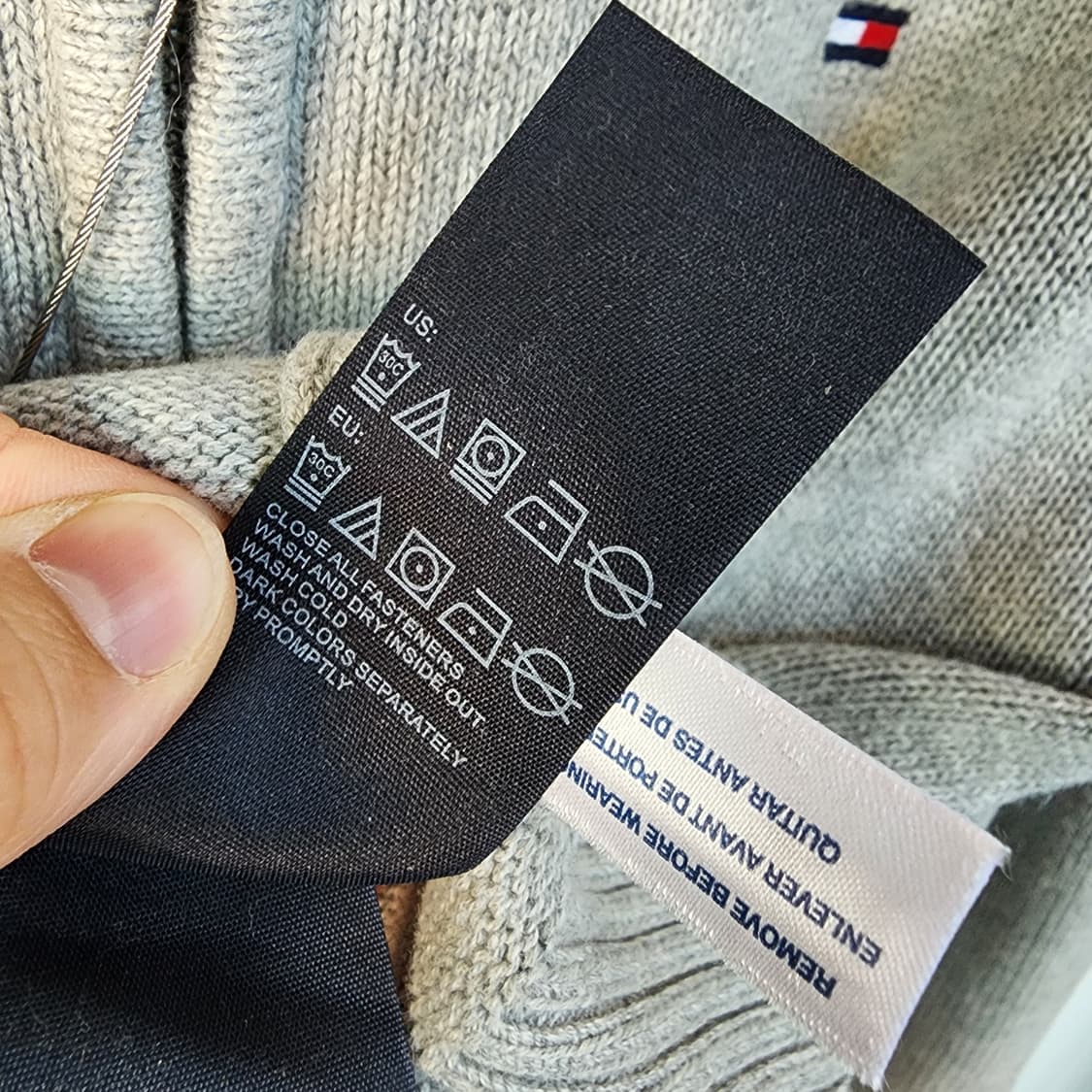 타미힐피거 그레이 니트 집업 가디건 상품이미지5