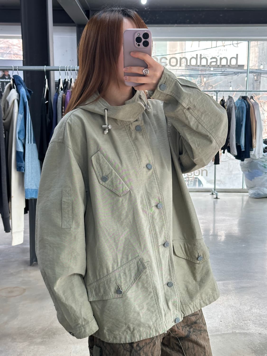 캘빈클라인 라이트카키 윈드브레이커 후드자켓  상품이미지3