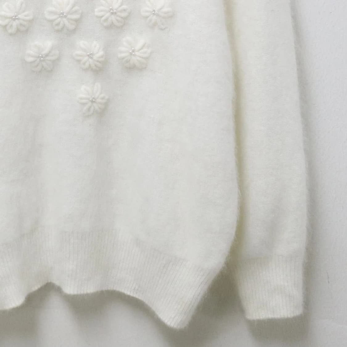 WHEEUP  울 혼방 히메갸루 플라워 니트 62453 상품이미지4