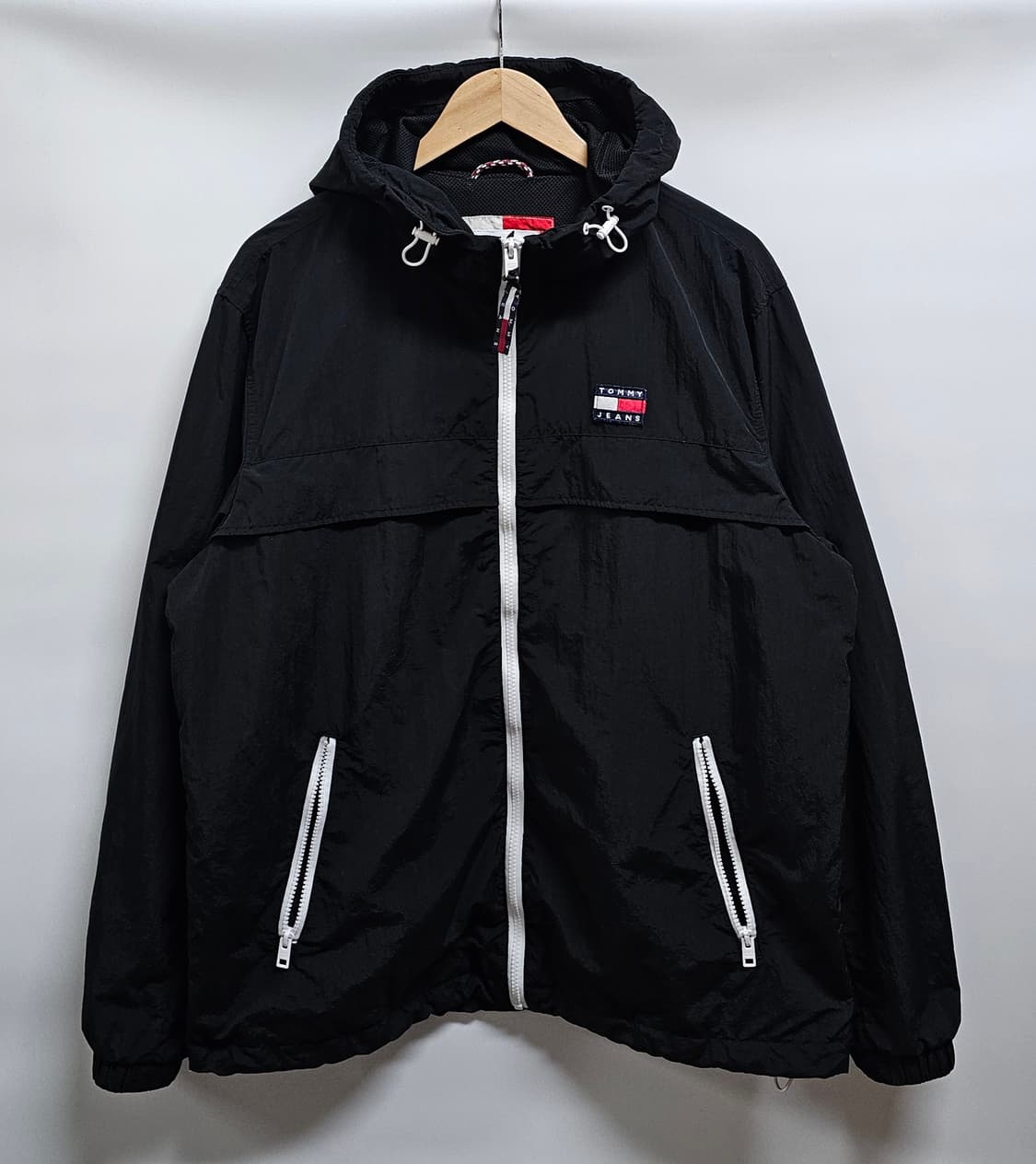 타미진스 블랙 후드 바람막이 점퍼 L (XL가능) 상품이미지1