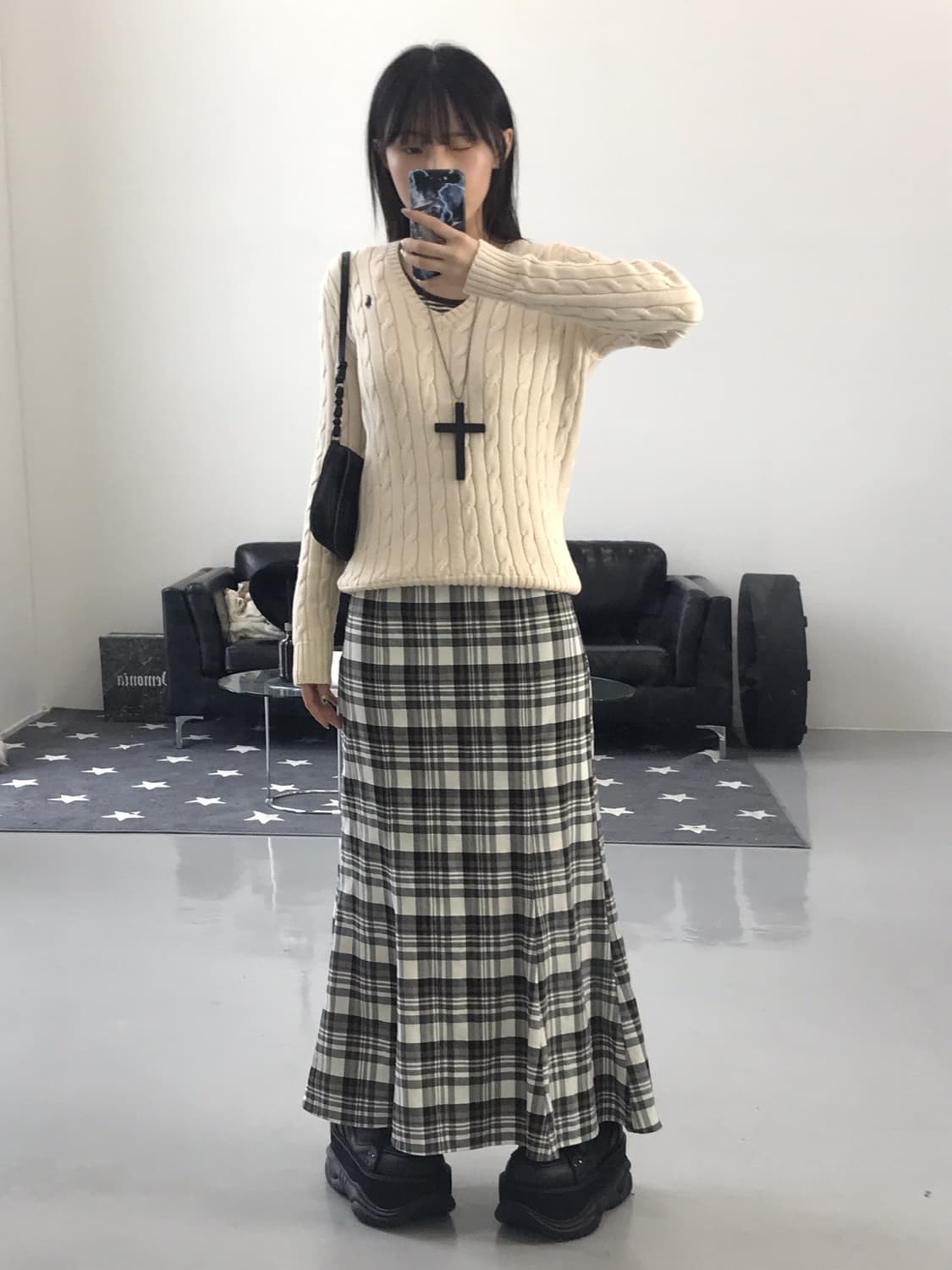 Jpn Checked Long Skirts 상품이미지3